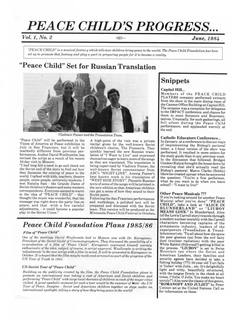 Peace Child Newsletter June 1984