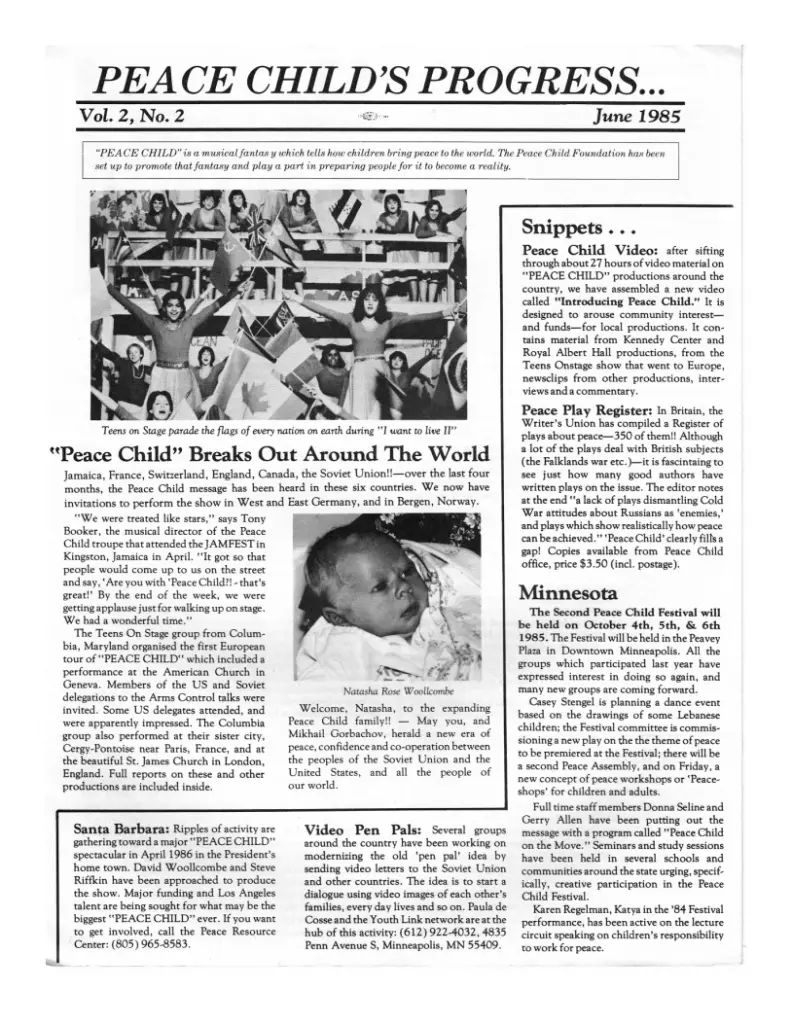 Peace Child Newsletter June 1985