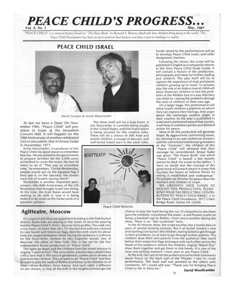 Peace Child Newsletter May 1987