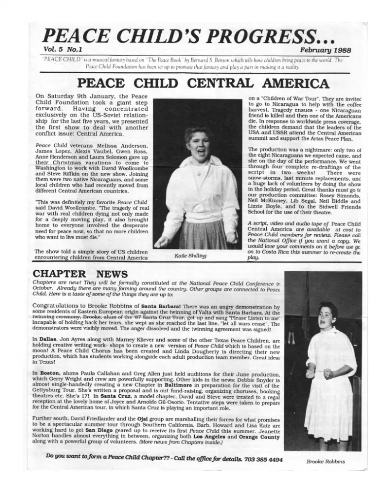 Peace Child Newsletter Feb 1988