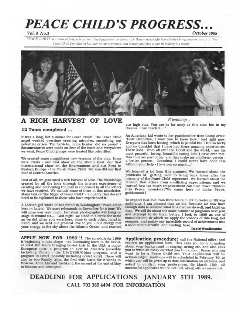 Peace Child Newsletter Oct 1988