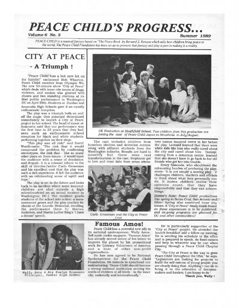 Peace Child Newsletter Summer 1989