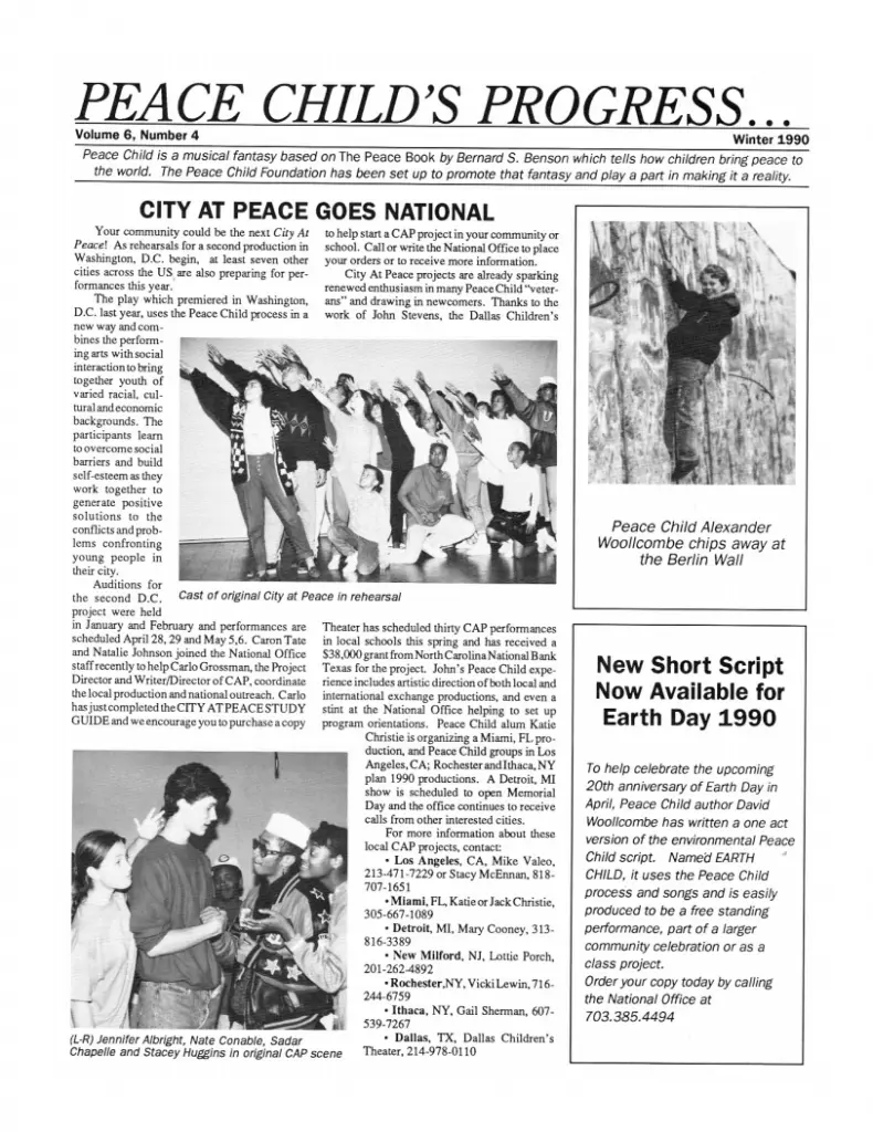 Peace Child Newsletter Winter 1990