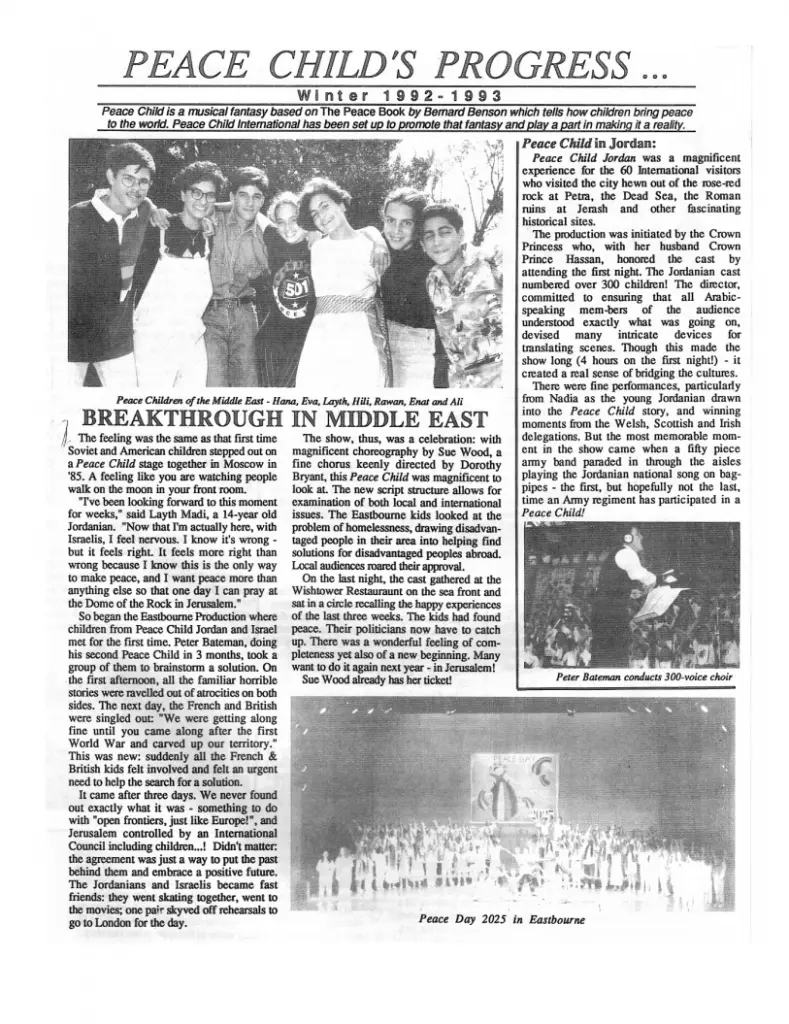 Peace Child Newsletter Winter 1992