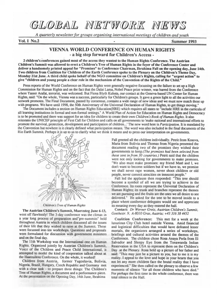 Peace Child Newsletter Summer 1993