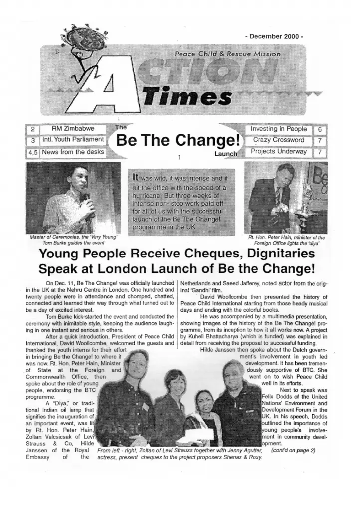 Peace Child Newsletter Dec 2000